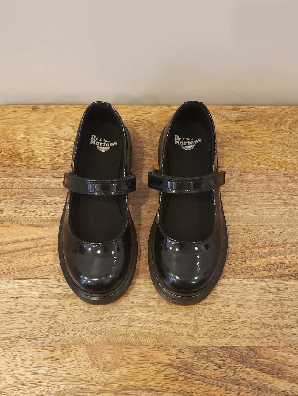 Dr. Martens Black Patent Mary Jane Kids Shoes